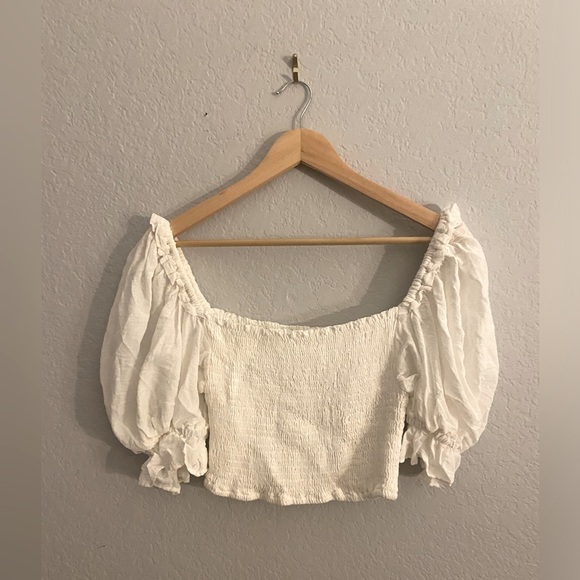Jens Pirate booty, off the shoulder crop top, white, brand new, size small. - Picture 2 of 4